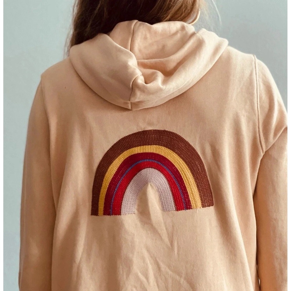 Mile(s) By Madewell Rainbow Zip Up Hooded Sweatshirt Size XXS